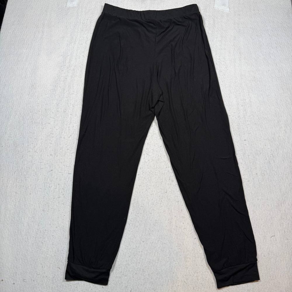 Bobbie Brooks Ladies XL Black Lounge Pants Joggers Elastic Waist Tapered Cuffs